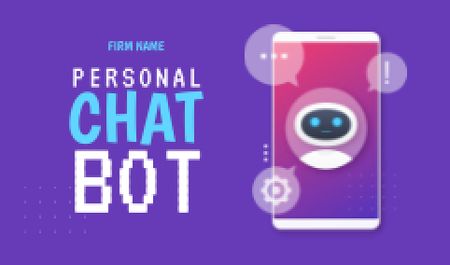Online Chatbot Services Business card Πρότυπο σχεδίασης