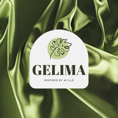 Fashion Store Services Offer with Green Silk Logo 1080x1080px Design Template