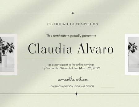 Worthy Acknowledgment of Seminar Accomplishment Certificate Design Template