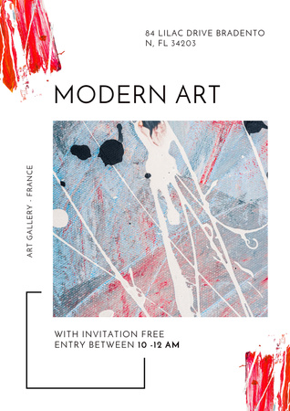 Modern Art Exhibition Announcement Poster Tasarım Şablonu