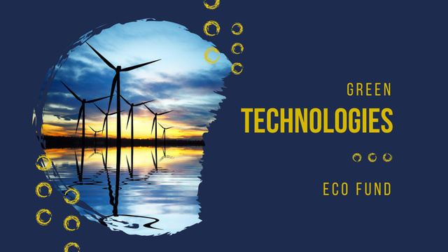 Green Technologies Ad with Wind Turbines FB event cover Design Template