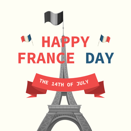 Ontwerpsjabloon van Instagram van National Day of France