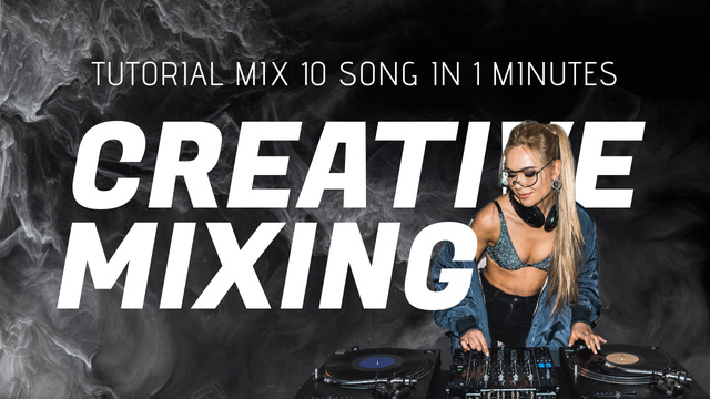 Creative Music with Young Woman DJ Youtube Thumbnail Design Template