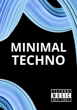 Minimal Techno Party announcement Flyer A4 Modelo de Design