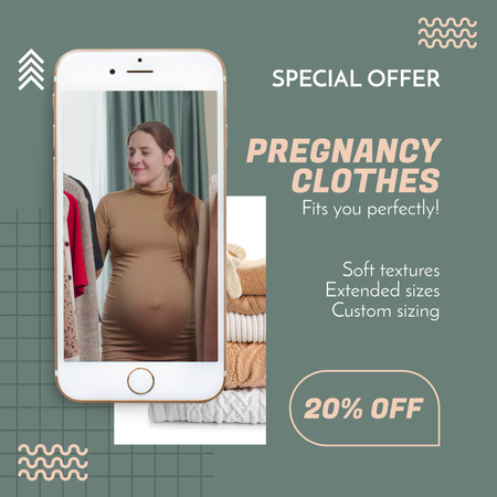 Comfort Clothing For Pregnant Sale Offer Animated Post Design Template