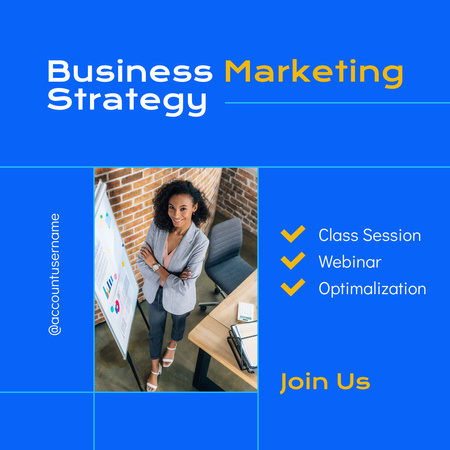 Designvorlage Business Marketing Strategy Webinar für Instagram