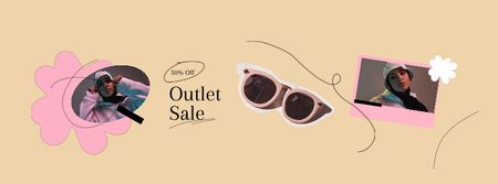 Ontwerpsjabloon van Facebook Video cover van Fashion Sale Announcement with Stylish Sunglasses