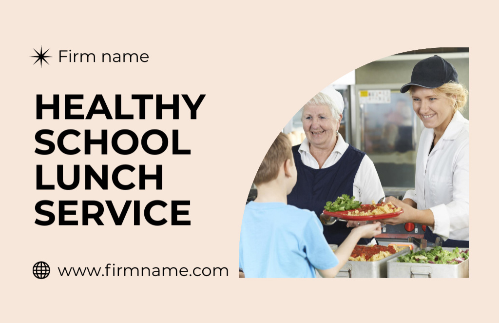Designvorlage Healthy School Lunch Delivery Services für Business Card 85x55mm