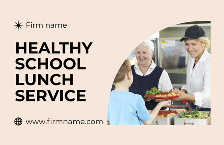 Healthy School Lunch Delivery Services Business Card 85x55mm Design Template