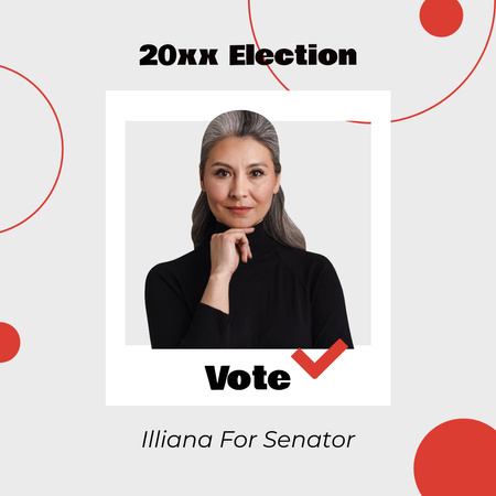 Senate Election Announcement with Middle Age Woman Instagram AD Design Template