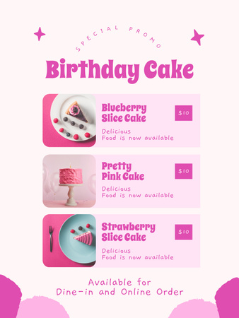 Template di design Pasticceria della torta di compleanno Poster US