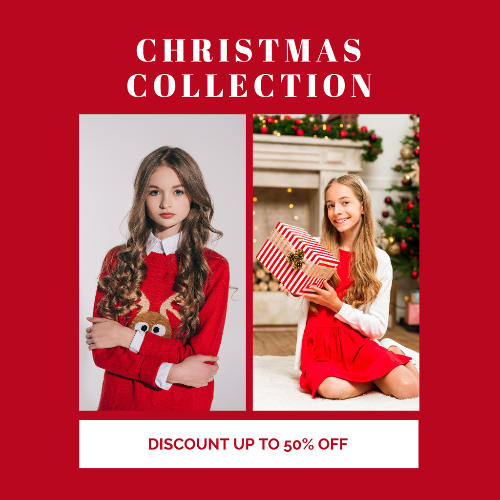 Modèle de visuel Christmas Clothes Collection for Girl - Instagram