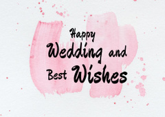 Wedding greeting on watercolor pattern