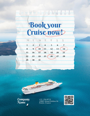 Cruise Trips Ad Poster 8.5x11in Tasarım Şablonu