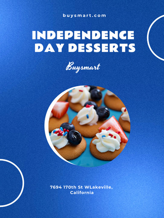 USA Independence Day Desserts Offer Poster US Design Template