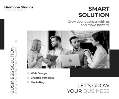 Offer of Smart Solutions for Business Facebook Design Template