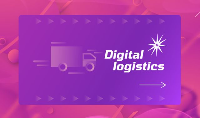 Platilla de diseño Digital Logistics Company Services Business card