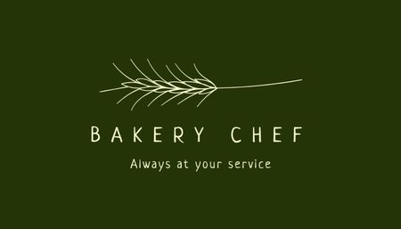 Bakery Services Offer with Wheat Ear Business Card US Design Template