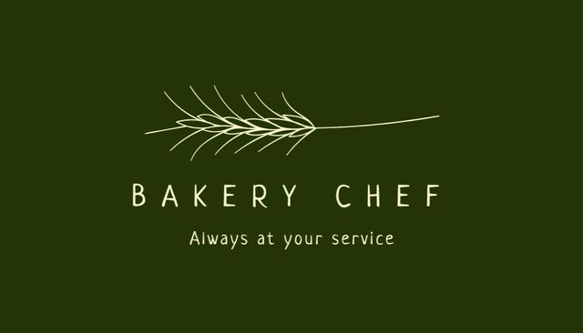 Bakery Services Offer with Wheat Ear Business Card US Modelo de Design