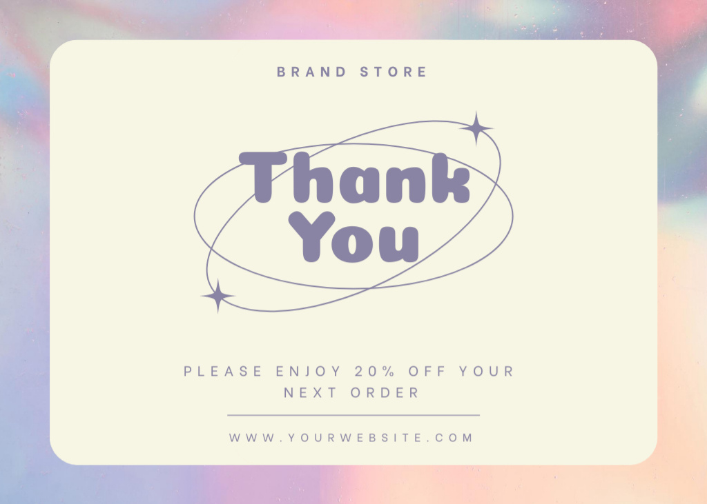 Thank You Message with Discount Postcard 5x7in – шаблон для дизайну