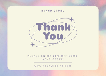 Thank You Message with Discount Postcard 5x7in Design Template