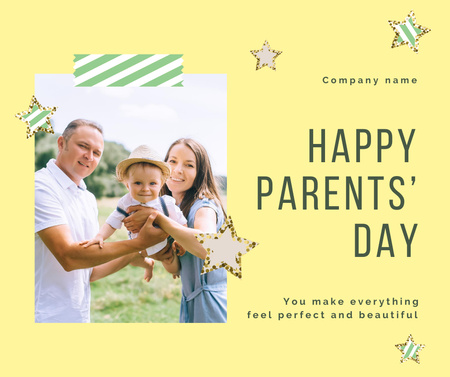 Happy Family Together on Parents' Day Facebook Design Template