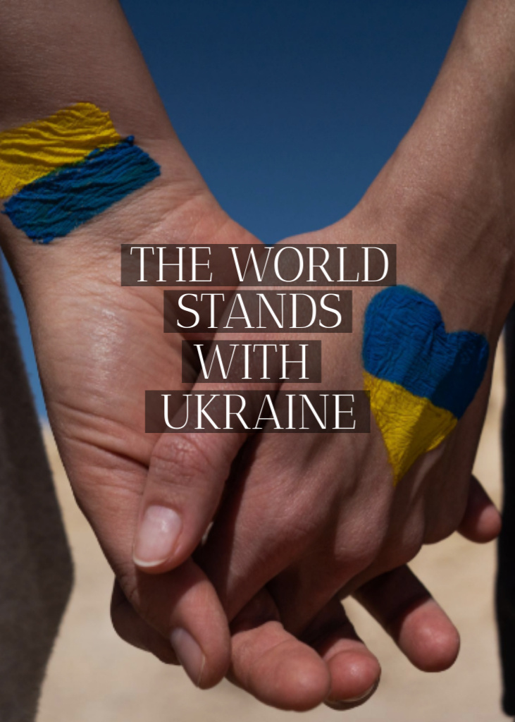 Designvorlage World Stands with Ukraine für Flayer
