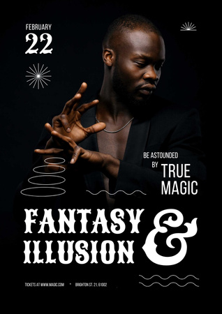 Modèle de visuel Circus Show Announcement with Magician - Poster