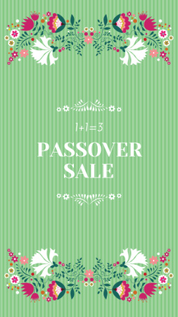 Passover Sale Announcement with Flowers Illustration Instagram Story Šablona návrhu