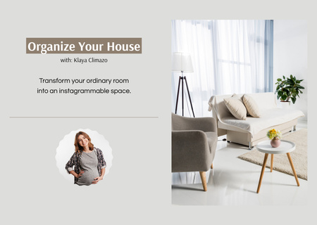 Tips for Organizing House with Laconic Interior Flyer A6 Horizontal Design Template