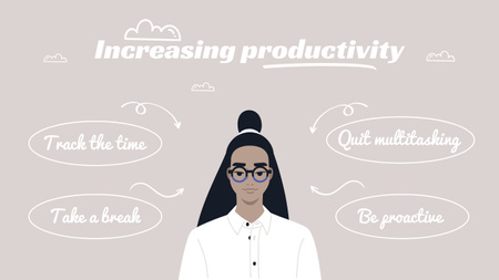 Tips for Increasing Productivity Mind Map Tasarım Şablonu