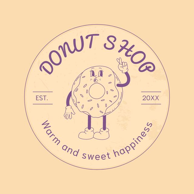 Designvorlage Irresistible Donuts Shop Deal with Slogan für Animated Logo