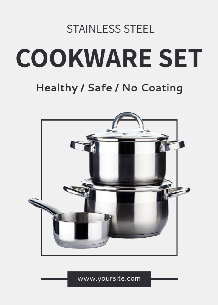 Stainless Steel Cookware Set Offer Flayer – шаблон для дизайну