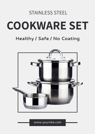 Platilla de diseño Stainless Steel Cookware Set Offer Flayer
