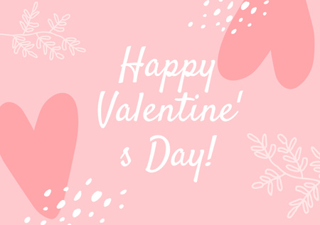 Modèle de visuel Simple Valentine's Day Greeting Pink - Postcard A5