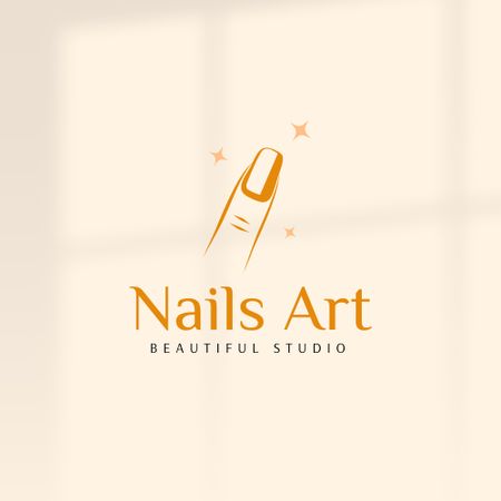 Designvorlage Manicure Offer with Female Fingernail Illustration für Logo