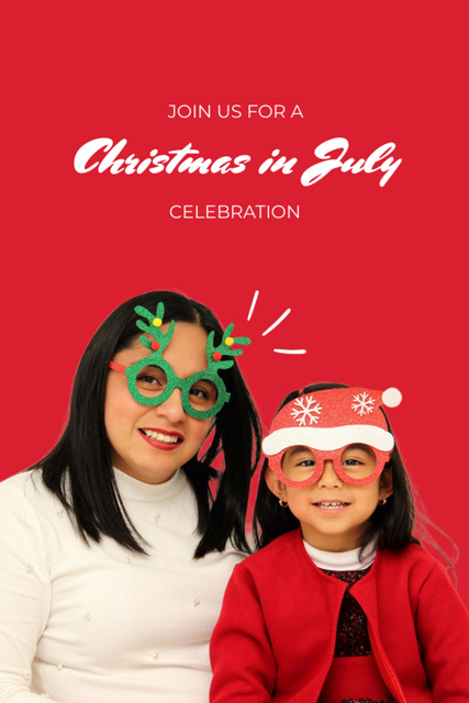 Christmas Sale in July Celebration Announcement Flyer 4x6in Šablona návrhu