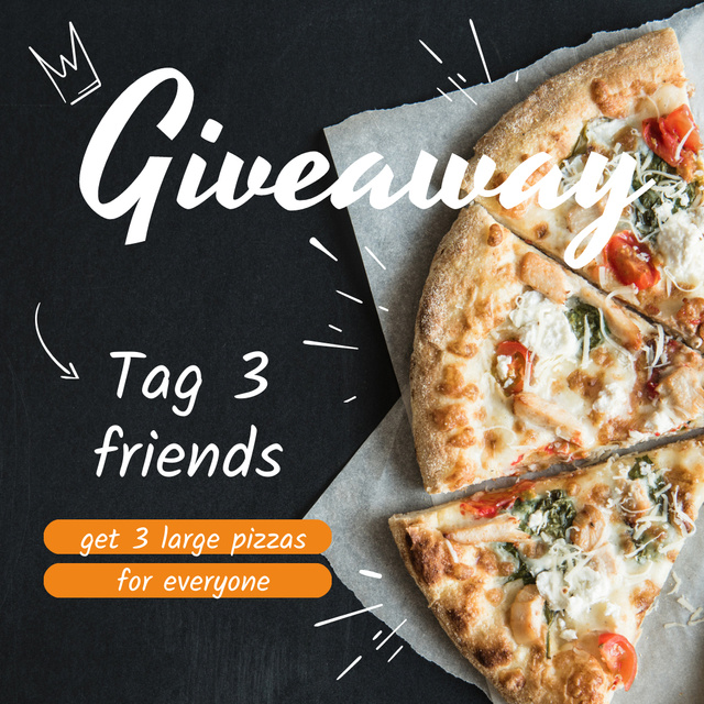 Ontwerpsjabloon van Instagram van Giveaway Pizza Ad