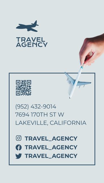 Platilla de diseño Travel Agency Services Ad with Airplanes Business Card US Vertical