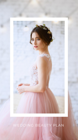 Ontwerpsjabloon van Instagram Story van Bruiloft organiseren van diensten met mooie bruid in jurk