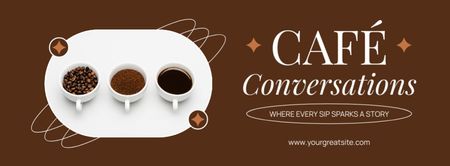 Marvelous Cafe With Big Selection Of Coffee Facebook cover Design Template