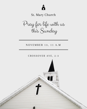 Invitation to Church on Sunday Poster 16x20in Šablona návrhu