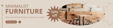 Plantilla de diseño de Discount Offer on Minimalistic Furniture LinkedIn Cover 