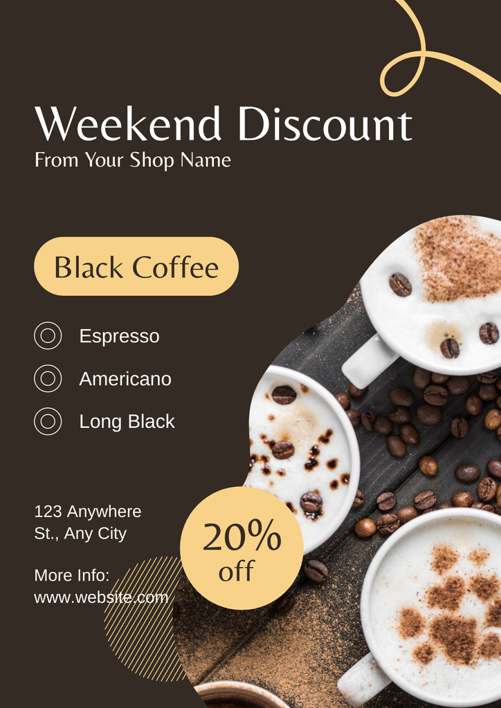 Weekend Discount on Coffee Poster Šablona návrhu