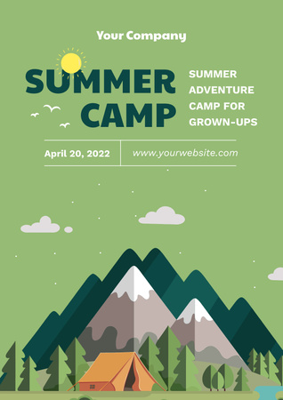 Designvorlage Sommer-Touristencamp für Poster