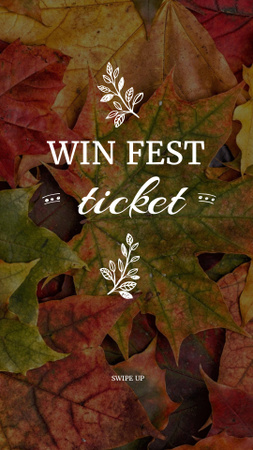 Platilla de diseño Autumn Festival Announcement with Colorful Foliage Instagram Story