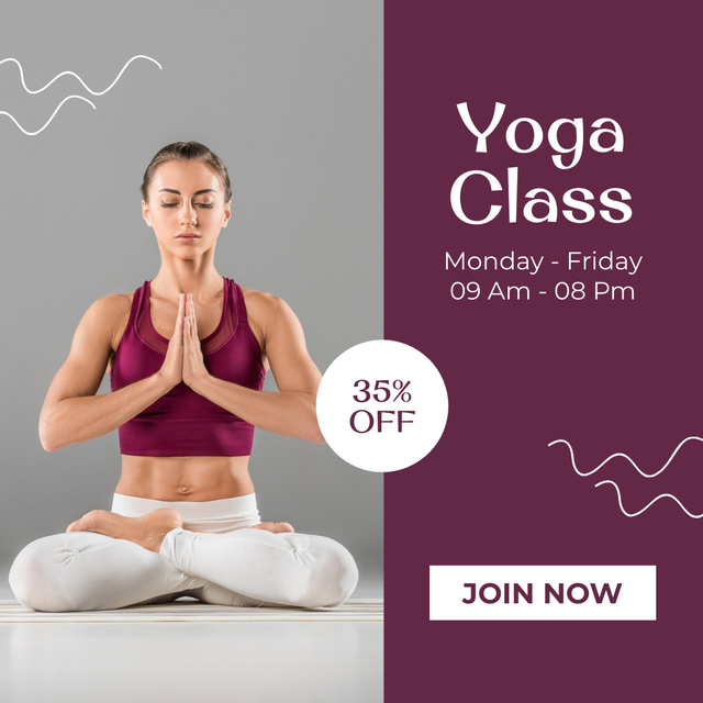 Modèle de visuel Discount on Yoga Classes - Instagram