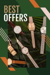 Ad of Hand Watches on Green Leaves