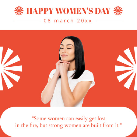 Women's Day Celebration with Inspirational Phrase Instagram Design Template