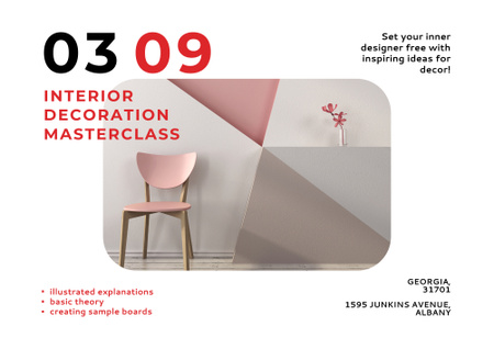 Premium Interior Design Learning Experience Poster B2 Horizontal Design Template